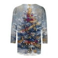 thumbnail image 4 of yoeyez Christmas Shirts for Women 2025 Glitter Xmas Tree Print Holiday Tops 3/4 Length Sleeve T-Shirts Casual Crewneck Holiday Pullover Blouse, 4 of 5