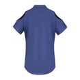 thumbnail image 6 of Women's Summer V Neck Off Shoulder Short Sleeve Top Shirts Blouses Solid Color Loose Fit Casual Daily Wear Vacation Beach Party Outfits Fashion Essential Gift for Women | Sopatenor,Blue XL, 6 of 9