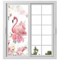 thumbnail image 2 of Pink Flamingo Window Privacy Film, Watercolor Flowers Spring Floral Leaf Plant Static Cling UV Sun Blocking Tint Film Heat Control Windows Films for Bedroom Bathroom, Window Stickers 23.6"x59", 2 of 8