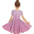 thumbnail image 4 of Clearance Gamivast Girls Sunflower Printed Summer Dress Short Sleeve Flowy Midi Sundress Flowy Ballet Dance Dresses Casual Sundress for Teens Pink 9Y Vestidos De Verano Para Niña, 4 of 6