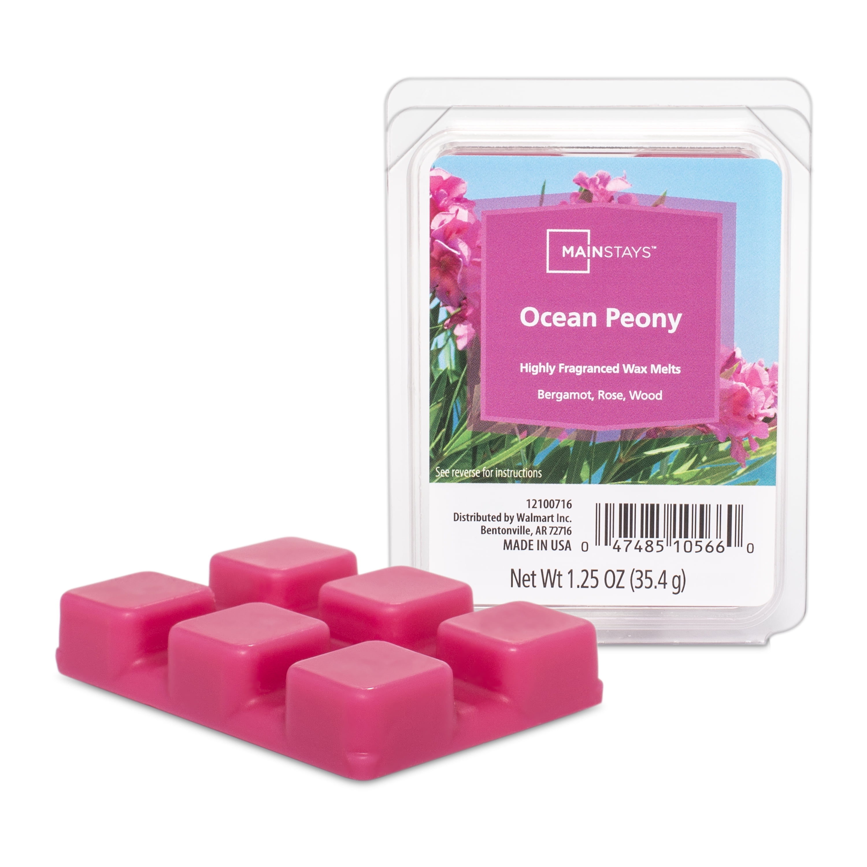 (6 pack) Mainstays Ocean Peony Scented Wax Melt, 1.25 oz