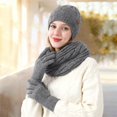 thumbnail image 2 of Wipya Winter Hat Gloves and Scarf Set for Women Fleece Lined Knit Ensemble Cozy Cold Weather Accessories Matching Outfit Grey, 2 of 6