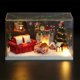 thumbnail image 3 of Casa de navideña en miniatura artesanal de bricolaje con muebles, cubierta a prueba de , manualidades navideñas s Hugo Casa de muñecas de artesanía, 3 of 10