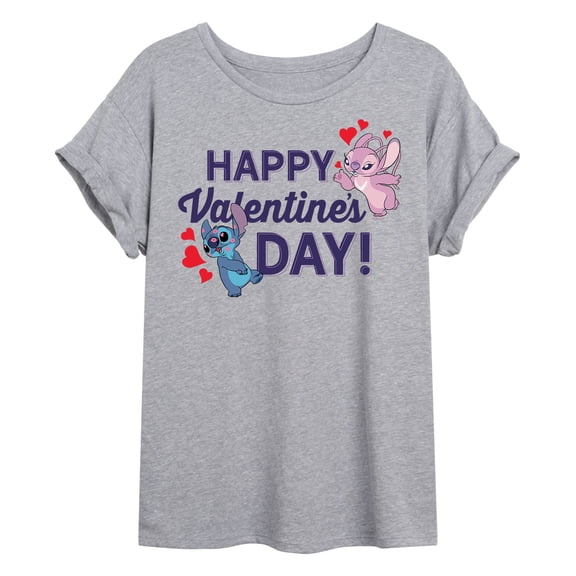 Lilo & Stitch - Happy Valentine's Day - Women's Oversized T-Shirt