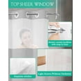 thumbnail image 4 of No Hook Shower Curtain with Snap in Liner, Grey Solid Color Hotel Shower Curtains for Bathroom, Washable Shower Curtain Liner Set with Mesh Top Window, 48"x72", 4 of 6