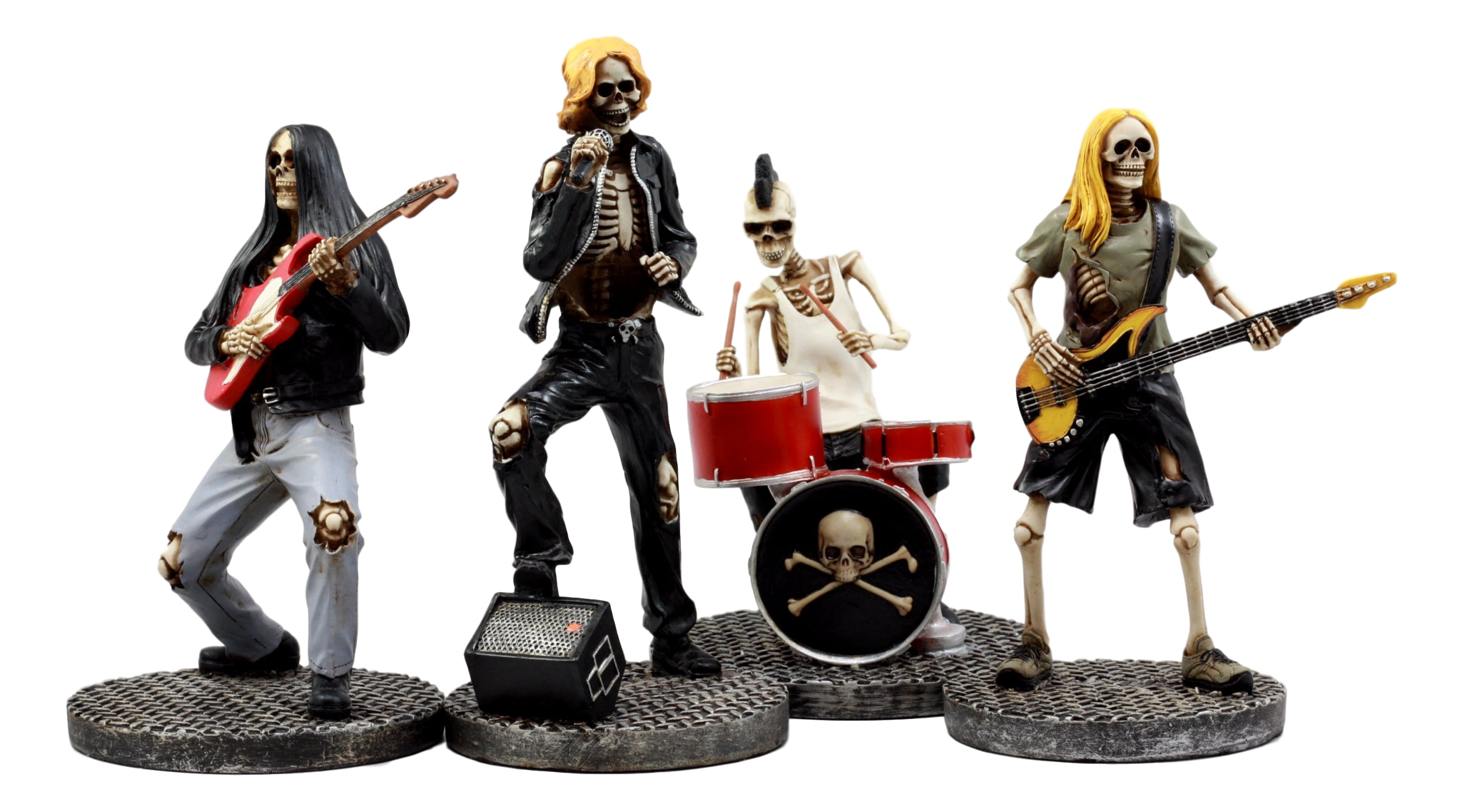 Details about   Day Of The Dead Skeleton Rock Band Lead Singer Figurine Underworld Entertainment 