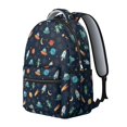 thumbnail image 2 of Alien Meteor Deep Blue Pattern Backpack for School, Cute School Bag with Adjustable Shoulder Straps and Padded Back, 15.3"x11"x7.1", 2 of 5