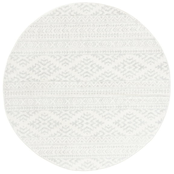 SAFAVIEH Tulum Lakisha Oriental Area Rug, Ivory/Light Grey, 11' x 11' Round