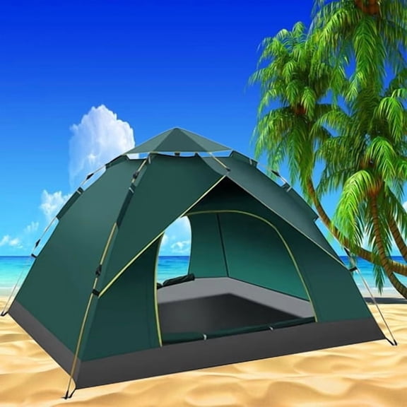 Camping Tent Automatic 3-4 Man Person Instant Tent Pop Up Ultralight Dome Tent 4 Seasons Waterproof & Windproof Camping Tent with Removable Outer Tarpaulin, Double Layers