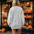 thumbnail image 5 of IAJDKMEK Womens Sweatshirt Halloween Print Top — Round Neck Loose Long Sleeve, Fall Tops for Women Festive Pullover,Light Gray L, 5 of 6