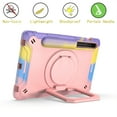 thumbnail image 3 of Dteck Kids Friendly Case for Samsung Galaxy Tab S8 X700 X706 (2022)/Tab S7 T870 T875 (2020) 11-inch ,Shockproof Rubber Hybrid PC Hard Case with Shoulder Strap Handle Kickstand Cover,Rosegold/Colorful, 3 of 8