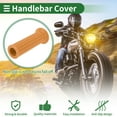 thumbnail image 3 of Unique Bargains 1" 25mm 1.1" 28mm Universal Motorcycle Hand Grips Cover Non Slip TPU Handlebar End Grips for Motorcycle Scooter Bicycle ATV Brown Yellow 1 Pair, 3 of 7