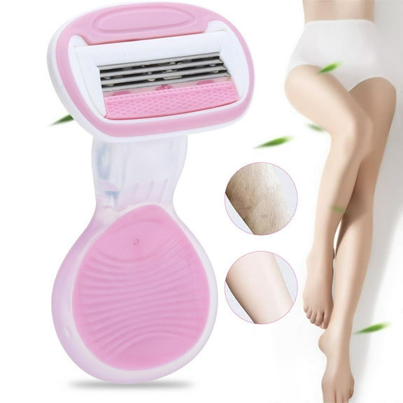Women Manual Body Hair Shaver Trimmer Portable Face Leg Hair Removal Tool Epilator Pink