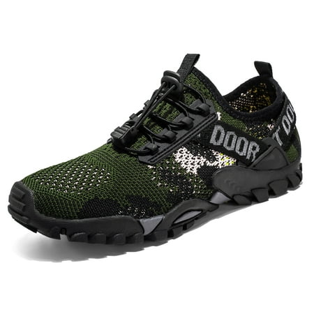 

Mens Mesh Hiking Water Shoes Quick Dry Barefoot for Swimming Diving Surf Aqua Sports Pool Beach Walking Yoga Hiking Black Green Brown