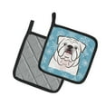 thumbnail image 2 of Carolines Treasures BB1654PTHD Snowflake White English Bulldog Pair of Pot Holders , 7.5HX7.5W, multicolor, 2 of 3