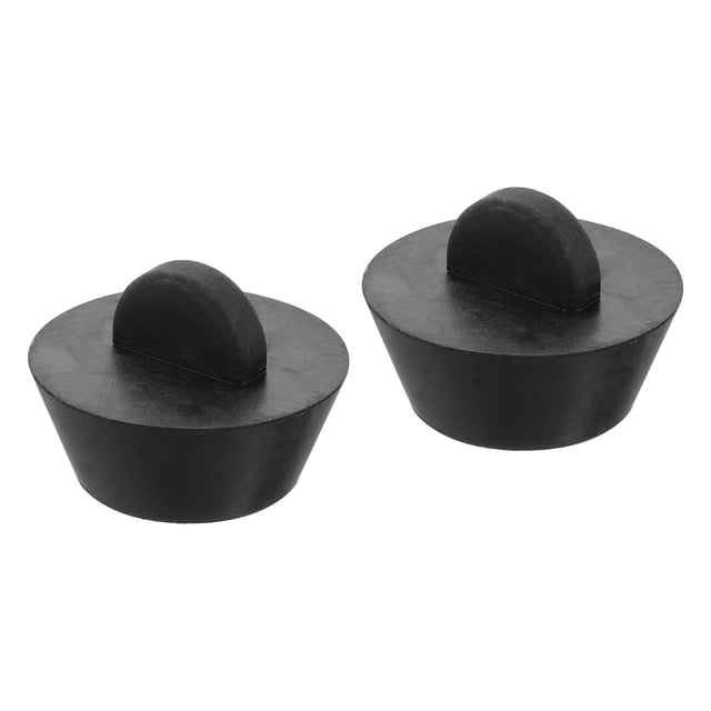 Uxcell 2Pcs Tapón de Drenaje de Caucho Tapón de Drenaje para Bañera Tapón de Drenaje de Caucho Negro de 1 pulgada a 1-3/8 pulgadas
