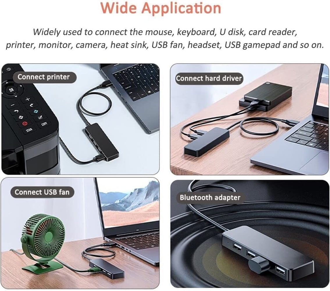USB 3.0 Hub, VIENON 4-Port USB Hub USB Splitter USB Expander for