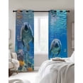 thumbnail image 4 of Blue Seal Coastal Kitchen Curtains Nautical Summer Beach Ocean Cafe Short Curtains for Bathroom Blackout Window Curtain Grommet Small Window Treatment Tier Drapes for Bedroom Living Room 52"x45"x2, 4 of 9