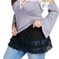 thumbnail image 3 of RedXLMini falda camisa extensores encaje hueco costura falda corta extensores para mujeres, 3 of 4