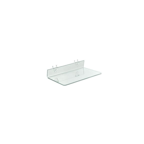 Azar 13 1/2" x 6" Acrylic Shelf For Pegboard/Slatwall Clear 4/Pk 556099