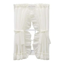 Ellis Curtain Madelyn Ruffled Victorian Priscillas 1.5" Rod Pocket Curtain Panel 100" x 84" Natural