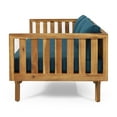 thumbnail image 5 of GDF Studio Bordeaux Outdoor Acacia Wood 3 Seater Daybed with Cushions, Teak and Dark Teal, 5 of 8