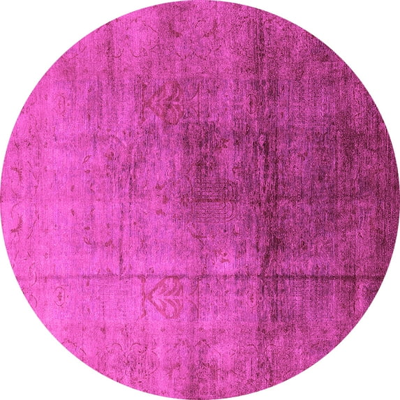 Ahgly Company Indoor Round Oriental Pink Industrial Area Rugs, 5' Round