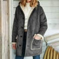 thumbnail image 2 of Patlollav Flash Picks 65% off Coats for Women Winter Warm Composite Plush Button Hooded Jacket Outwear Solid Coat, 2 of 6