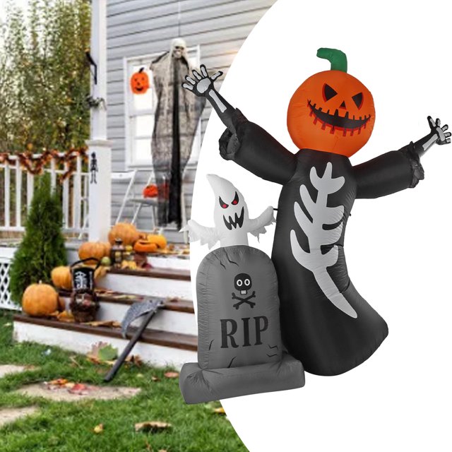 Halloween Inflable Towering Terrible Spooky Ghost con LED Incorporados Inflables Inflables para Fiesta de Halloween Decoraciones de Césped de Jardín de ANGGREK Otros