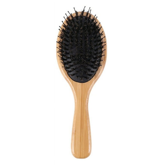 Hair Brush Boar Bristle with Nylon Pins Bamboo Paddle Detangler Detangling Adding Shine Brushes Daily Use for Conditioning Improve Texture