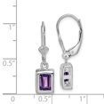 thumbnail image 2 of Boucles d'Oreilles Pendantes en Argent Sterling 925 7x5 Améthyste, 2 of 6