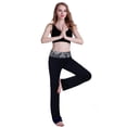 thumbnail image 4 of HDE Women's Yoga Pants Activewear Workout Leggings Black Paisley 2X, 4 of 6