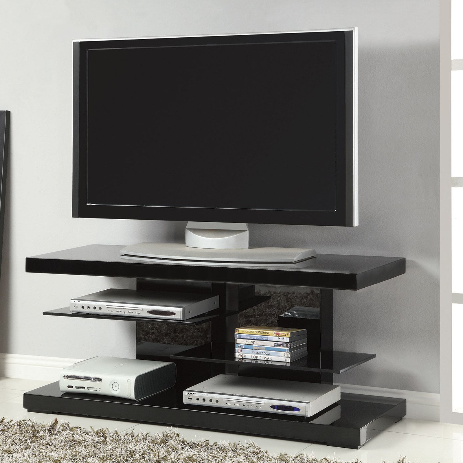 Contemporary Glossy White TV Console ( 700825 )