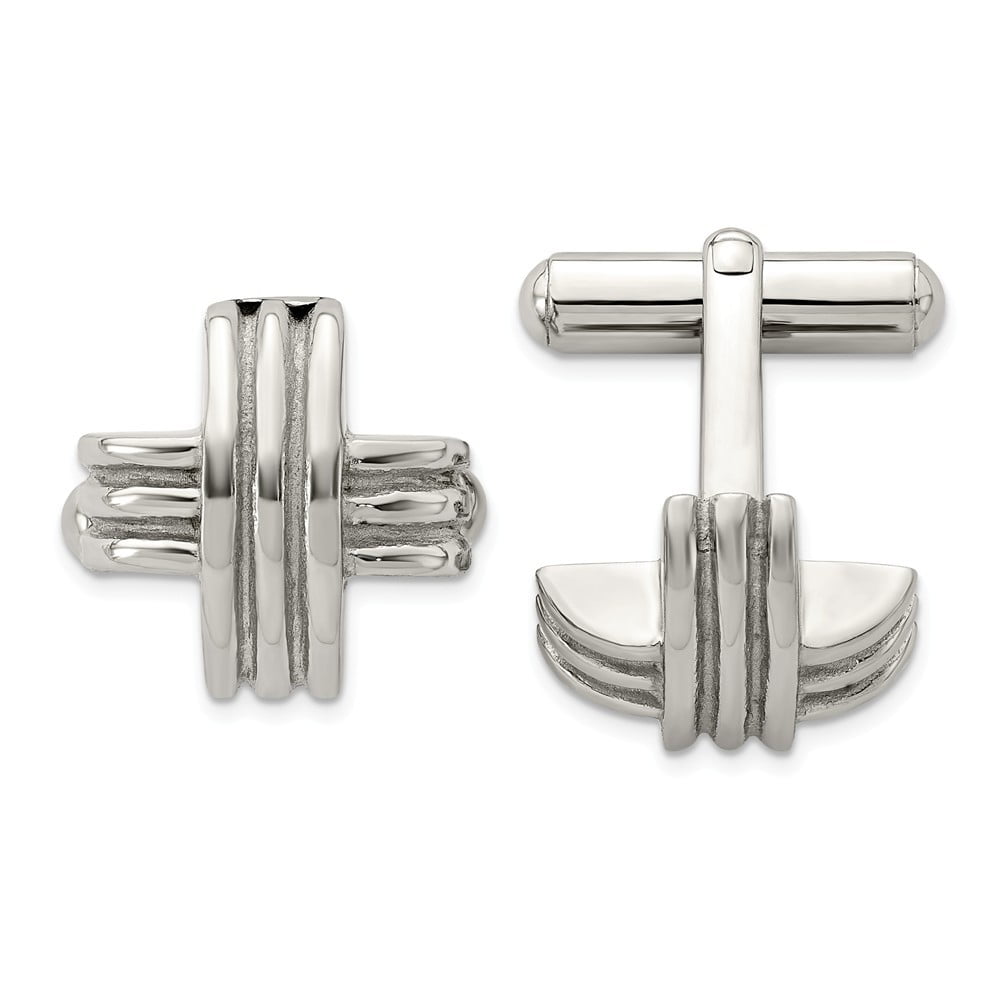 Stainless Steel Fancy X Cuff Links