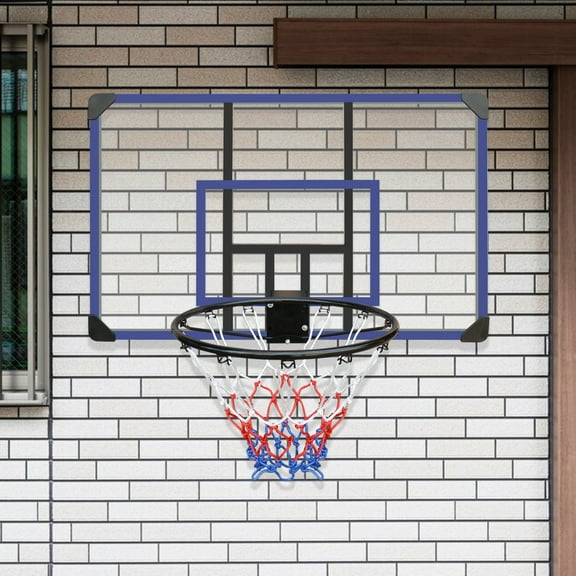 45x29 inches Wall Mount Large Basketball Hoop,Shatterproof Backboard,Durable Folding Hoop,Basketball Hoops Games Set for Outdoor,lndoor ,Youth Adults Kids Gifts,Black and Blue