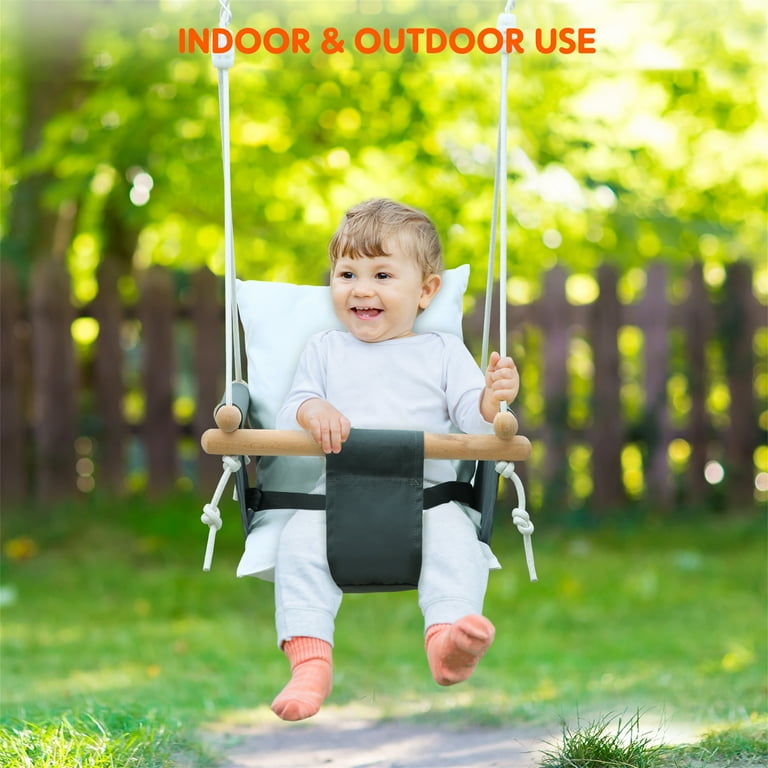  Baby Swing, Toddler Swing, Baby Swing with Stand, Swing Set for  Infant, Outdoor Indoor Swing Set with Canvas Cushion Seat : Toys & Games