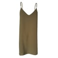 thumbnail image 7 of IROINNID Sundress For Women Ladies Fashion Solid Color Loose Sleeveless Sling Button Dress V-Neck Knee-Length Dress, 7 of 7