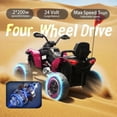 thumbnail image 4 of 24V Kids Ride On Electric XXXL ATV with Remote Control, 4 Wheel Shock Absorber, English Storytelling, Bluetooth Music | 3 Speeds Up to 3.73 MPH | Powered Ride On Toy Car for Ages 3-12 Years (Blue), 4 of 25