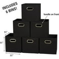 thumbnail image 2 of Household Essentials 80-1 Foldable Fabric Storage Bins | Set of 6 Cubby Cubes With Handles | Black, 2 of 8