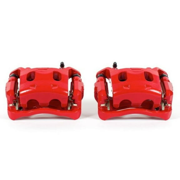 Power Stop Front Pair of Red Powder Coated Calipers S7100