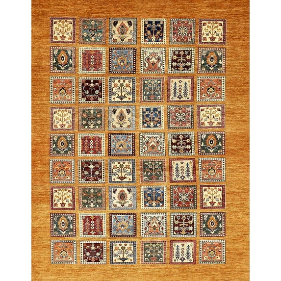 Ahgly Company Machine Washable Indoor Rectangle Abstract Yellow Orange Area Rugs, 2' x 4'