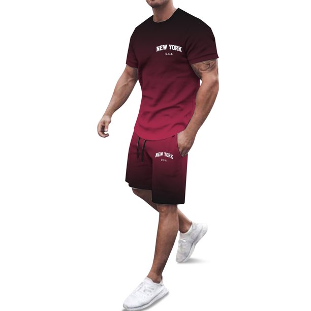 Playeras Estampadas Para Hombre, Camiseta Holgada Con Estampado De Letras De Ciudad Para Hombre, Conjunto De Ropa Deportiva De Verano, Ropa Deportiva Informal