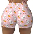 thumbnail image 2 of Lsque Rabbit And Carrot Pattern High Waisted Biker Shorts for Women-Tummy Control Fitness Athletic Workout Running Yoga Gym Shorts,Moisture-Wicking-Large, 2 of 9