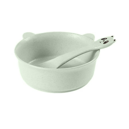 

Healthy Wheat Straw Bowl and Spoon Set Anti-scald Unbreakable Tableware for Children Kitchen Supplies (Panda Pattern Green)