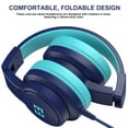 thumbnail image 5 of Seenda HKC308 Kids Headphones, Over-Ear Wired Headphones with Microphone for Kids, Foldable, Audio Share, 85/94dB Safe Volume Control, Blue, 5 of 8