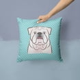 thumbnail image 2 of Caroline's Treasures Checkerboard White English Bulldog Indoor/Outdoor Throw Pillow, 2 of 4