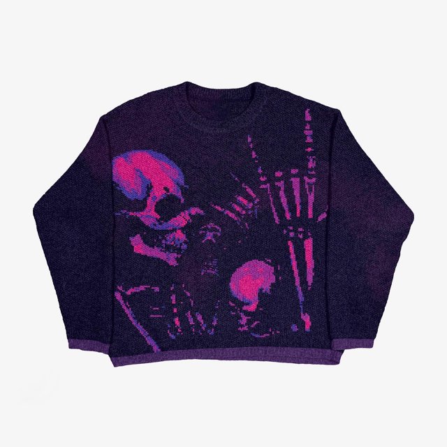 Chandail Mode Automne Hiver Américain Col Rond Chandail Personnalisé Imprimé Manches Longues Joker Ample