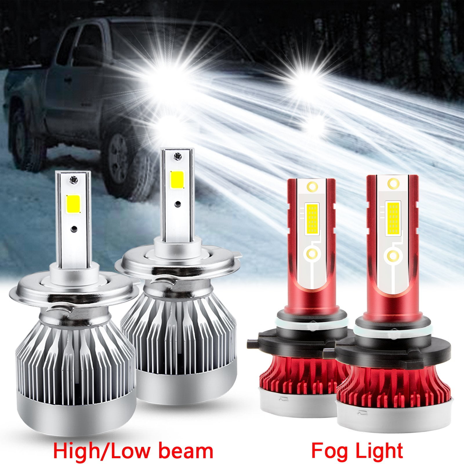 For Toyota Tacoma 2016-2019 Combo LED Hi/Lo Beam Headlight Fog light Bulbs Kit