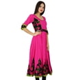 thumbnail image 2 of Bimba Women Cotton Dress Long Flaired Kurta 3/4 Sleeve Kurti Chic Clothing, 2 of 6