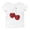 White, variant on T Shirts for Women Short Sleeve Crewneck Cherry Print Graphic Tee Summer Slim Fit Comfortable Versatile Top White L